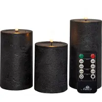 Anna's Collection LED Stompkaars 3D-vlam Zwart D 8 H 15 Cm 3 Stuks