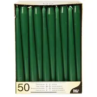 Papstar Leuchterkerzen, 22 mm, dunkelgrün, 50er Pack Durchmesser: 22 mm, Höhe: 250 mm, Brenndauer: ca. 7 ...