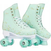 Raven Noa Mint Retro Skates Verstelbaar Maat 35-38 met LED Wielen