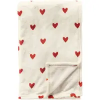 Textino - HARTJES - plaid 140x180 cm - met hartjes - Snow White - wit