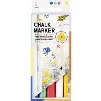 Folia krijtmarkers P, 1-2 mm ronde punt, pastelkleuren, 5 stuks