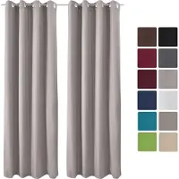 Beautissu Amelie TO - Set van 2 Isolerende Gordijnen met Ringen - Thermische Gordijnen Kant en Klaar Verduisterend 140x245cm Grijs - Koude Bescherming & Warmte Isolerend
