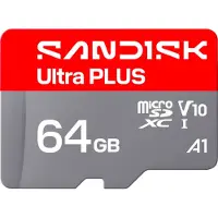 SanDisk Carte mémoire microSDXC Ultra Plus 64 Go UHS-I
