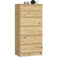 Akord Ladekast K60 met 6 Lades / Furniture Factory / Artisan Eik / 60 x 130 x 40 cm
