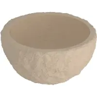 Basic Line Flint 24 Opzet Fonteinkom Rond 24cm - Hardsteen Ruwe Buitenzuide - Sand Stone - 8718835683801 - Wastafels, Fonteinen, Opzetfonteinen