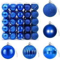 vidaXL - Kerstballenset - 75 - st - Blauw - 6 - cm - Polystyreen