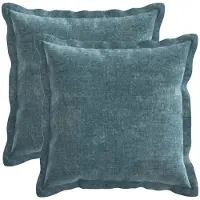 vidaXL Kussensloop 2 st HOUTEN Blauw 50 x 50 cm Chenille Stof