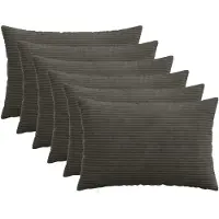 vidaXL Kussensloop 6 st HEERLEN Antracietkleurig 50 x 75 cm corduroy