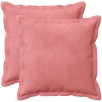 vidaXL Kussen met kussen HOUTEN 2 st Roze fluweel