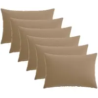 vidaXL Kussensloop 6 st HEERLEN Taupe 50 x 80 cm Polyester
