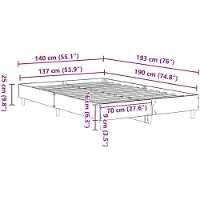 vidaXL Bedframe Sonoma, 137 x 190 cm, houtvezel