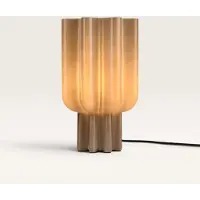 LUSENZ Gessari - Glazen Tafellamp Beige 30 cm - E27 fitting - Tafellamp woonkamer - Eclectisch design - Geplooid glas - Met aan/uit-schakelaar