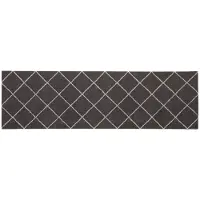 vidaXL Keuken Tapijt Antraciet geruit 180 x 60 cm 100% Polyamide