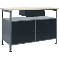 vidaXL Werkbank, zwart, 120x60x85 cm, staal
