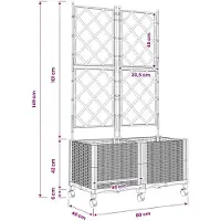 vidaXL Tuinsteker met schutting en wielen 2 st Grijs 80 x 40 x 149 cm