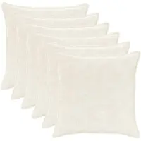vidaXL Kussensloop 6 st HOUTEN Wit 60 x 60 cm Nep Konijnenbont