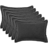 vidaXL Kussensloop 6 st HOUTEN Donkergrijs 40 x 60 cm Bouclé