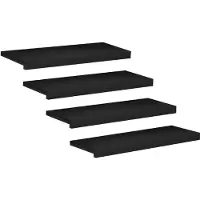vidaXL Traplopers 4 st 80 x 30 x 2 cm Zwart Massief beukenhout