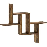 vidaXL Wandplank Gerookt eiken 87 x 17 x 75 cm Bewerkt hout