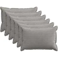 vidaXL Kussensloop 6 st HOUTEN Lichtgrijs 50 x 80 cm corduroy