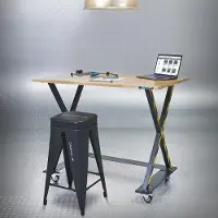 Datona Industriële werktafel 120 cm en werkplaatskruk