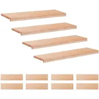 vidaXL Trapmatten 12 st Naturel 90 x 25 x 2 cm Massief beukenhout