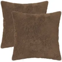 vidaXL Kussensloop 2 st HEERLEN Lichtbruin 40 x 40 cm Nep Konijnenbont