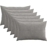 vidaXL Kussensloop 6 st ALMELO Lichtgrijs 50 x 75 cm corduroy