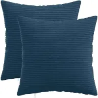 vidaXL Kussensloop 2 st HEERLEN Marineblauw 35 x 35 cm corduroy