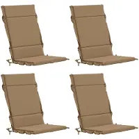 vidaXL Kussen voor stoel met hoge rug GEMERT 4 st 100% Polyester Taupe