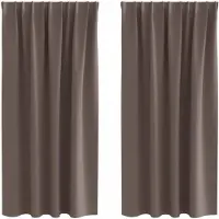 vidaXL Blackout Gordijnen met Ringen 2 st Donkerbruin 175 x 140 cm