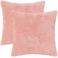 vidaXL Kussensloop 2 st HEERLEN Roze 35 x 35 cm Nep Konijnenbont