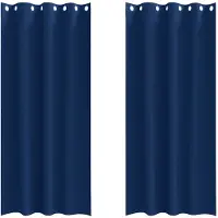 vidaXL Blackout Gordijnen met Ringen 2 st Donkerblauw 260 x 140 cm