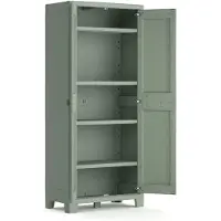Keter Planet Outdoor Opbergkast hoog - 3 planken - 80x44x182cm - Grijs/Zwart