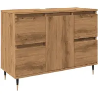 vidaXL Badkamerkast 80x33x60 cm bewerkt hout artisanaal eikenkleurig
