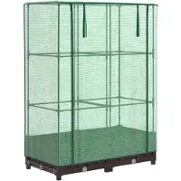 vidaXL Verhoogde tuinbed met kasopbouw, rattanlook, 80x40x123 cm