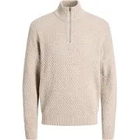 Jack & Jones Trui Jjblake Knit Half Zip 12299097 Moonbeam Mannen Maat - S