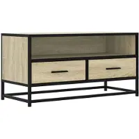 vidaXL Tv-meubel 80x34,5x40 cm bewerkt hout metaal sonoma eikenkleurig