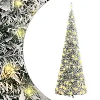 vidaXL Kunstkerstboom pop-up met sneeuw 200 LED's 210 cm
