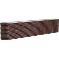 vidaXL Plantenbak 332x40x68 cm gegalvaniseerd staal bruin