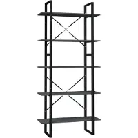 vidaXL Boekenkast met 5 schappen 80x30x175 cm grenenhout grijs