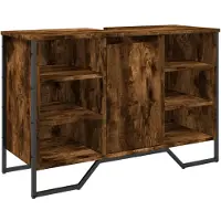 vidaXL Wastafelonderkast, gerookt eikenfineer, 91x35x60 cm, houtvezelplaat