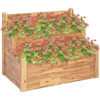 vidaXL Jardinière sur 2 niveaux 110x75x84 cm Bois massif d'acacia