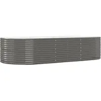 vidaXL Plantenbak 291x140x68 cm gegalvaniseerd staal grijs