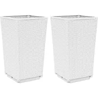vidaXL Plantenbakken 2 st 32,5x32,5x57 cm polypropeen wit