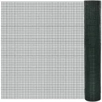 vidaXL Draadhek voor kippen, verzinkt met PVC-coating, 10x1 meter, groen