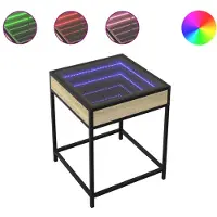 vidaXL Salontafel met Infinity-LED, Sonoma eikenhout, 40x40x51 cm