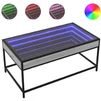 vidaXL Salontafel met Infinity LED 90x50x41 cm grijs sonoma eikenkleur