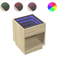 vidaXL Salontafel met Infinity LED 40x40x50 cm sonoma eikenkleurig