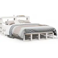 vidaXL Bedframe zonder matras massief grenenhout wit 120x200 cm